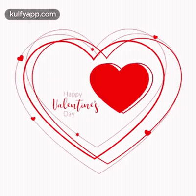 Happy Valentine's Day Greeting Card With Red Heart GIF