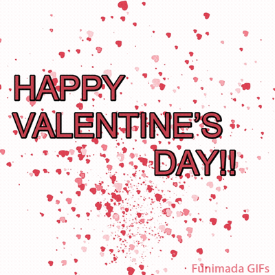 Happy Valentine's Day Greeting Card With Red Hearts GIF