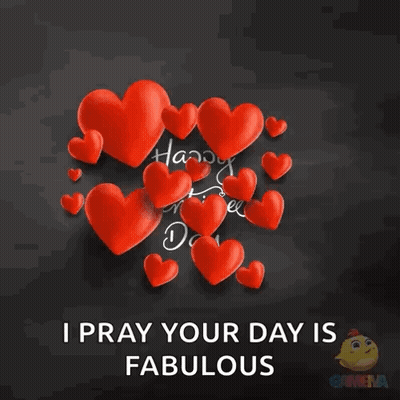 Happy Valentine's Day Greeting Card With Red Hearts GIF