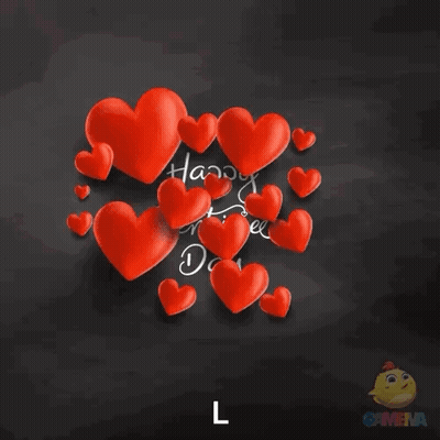 Happy Valentine's Day Greeting With Red Hearts GIF