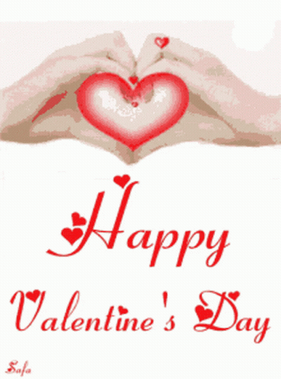 Happy Valentine's Day Heart Made Of Hands GIF