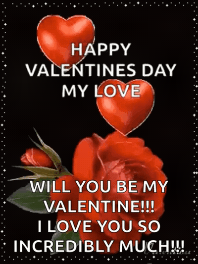 Happy Valentine's Day My Love Will You Be My Valentine I Love You So Incredibly Much GIF