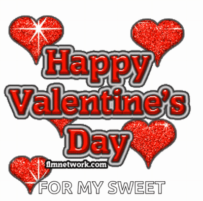 Happy Valentine's Day With Red Hearts GIF