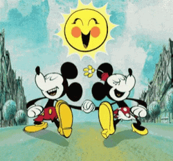 Happy Valentines Day Disney Mouse Sun GIF
