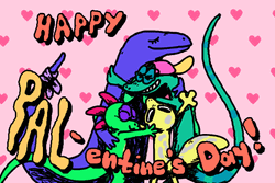 Happy Valentines Day Friend Dinosaur Hearts GIF
