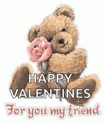 Happy Valentines Day Friend Sparkling Bear GIF