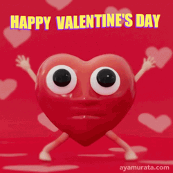 Happy Valentines Day Jumping Heart Animation GIF