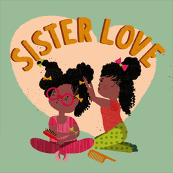 Happy Valentines Day Sisters Fixing Hair Mobile Art GIF