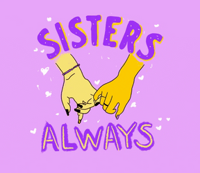 Happy Valentines Day Sisters Holding Hands GIF
