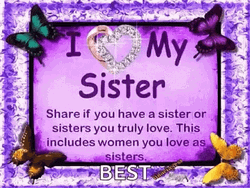 Happy Valentines Day Sisters Purple Graphics Design GIF