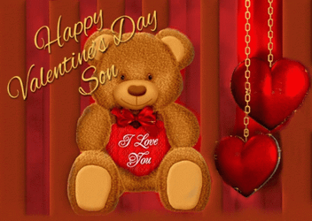 Happy Valentines Day Son Big Brown Bear GIF