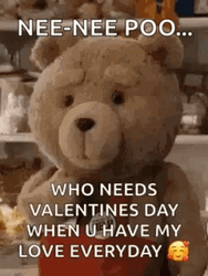 Happy Valentines Day Talking Ted GIF