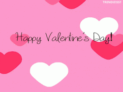 Happy Valentines Falling Polychromatic Hearts GIF