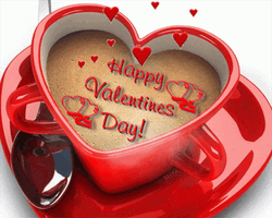 Happy Valentines Heart Mug Coffee GIF