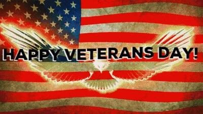 Happy Veterans Day American Flag GIF