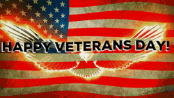 Happy Veterans Day Animated Text American Eagle Flag
