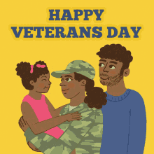 Happy Veterans Day Family Hug