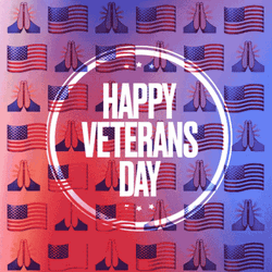 Happy Veterans Day Pray Emoji American Flag Loop