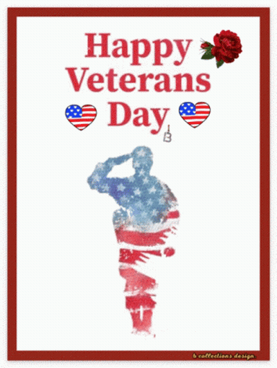 Happy Veterans Day Soldier Saluting GIF