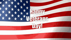 Happy Veterans Day Waving United States Flag