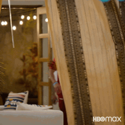 Happy Visitors Doing Curtain Opening GIF
