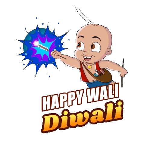 Happy Wali Diwali Greeting Card With Bald Boy Sticker