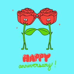 Happy Wedding Anniversary Dancing Roses Animation GIF