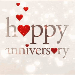 Happy Wedding Anniversary Gleaming Hearts GIF