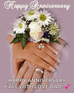 Happy Wedding Anniversary Shiny Couple Rings GIF