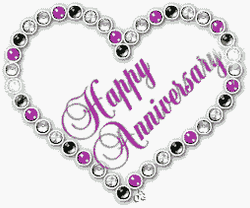 Happy Wedding Anniversary Sparkling Gem Heart GIF