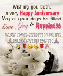 Happy Wedding Anniversary Sweet Text Message GIF