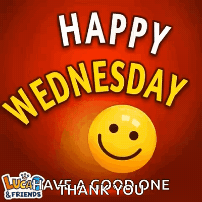 Happy Wednesday Smiley Face On Red Background GIF