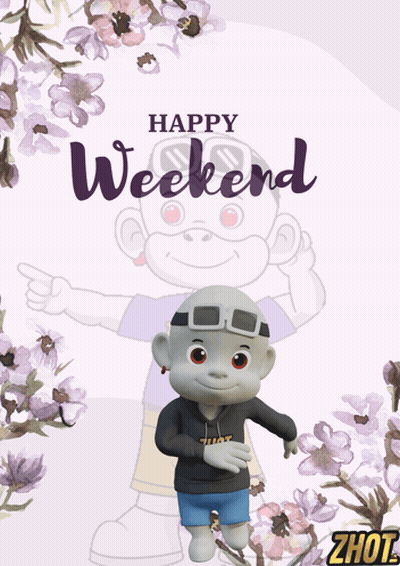 Happy Weekend Monkey Greeting Card GIF