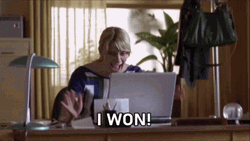 Happy Winning Caroline Peters GIF