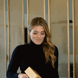 Happy Woman Making It Rain GIF
