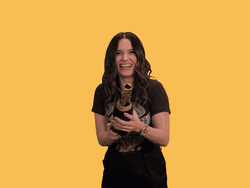 Happy Woman Party Time Popping Confetti GIF