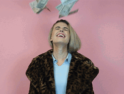 Happy Woman With Falling Money