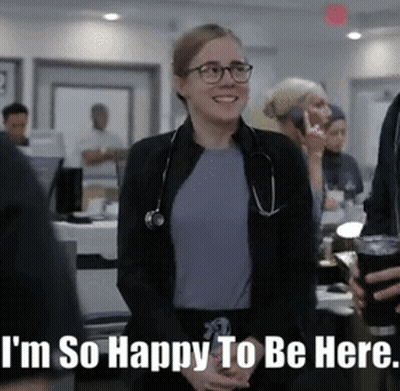 Happy Woman With Glasses And Stethoscope GIF