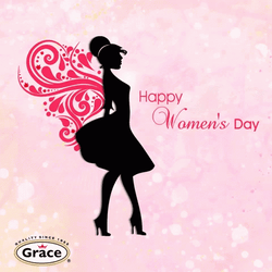 Happy Women's Day Pretty Pink Lady GIF