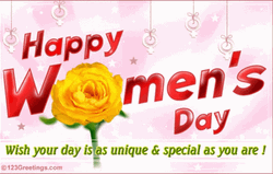 Happy Women's Day Yellow Roses GIF