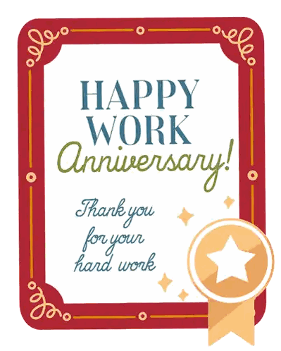Happy Work Anniversary Card Sticker