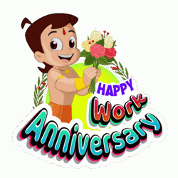 Happy Work Anniversary Cute Kid Animation GIF