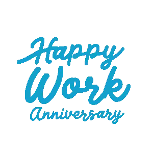 Happy Work Anniversary Inside Blue Circle Sticker
