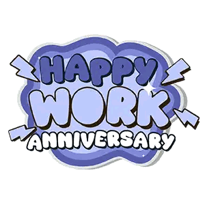 Happy Work Anniversary Logo With Lightning Bolts Sticker