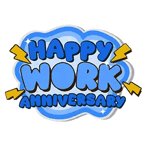 Happy Work Anniversary Sign With Lightning Bolts Sticker