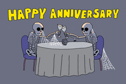 Happy Work Anniversary Skeleton Celebration GIF