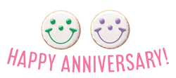 Happy Work Anniversary Smiley Cookies GIF