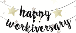 Happy Work Anniversary Stars Bunting GIF