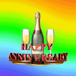 Happy Work Anniversary With Champagne GIF