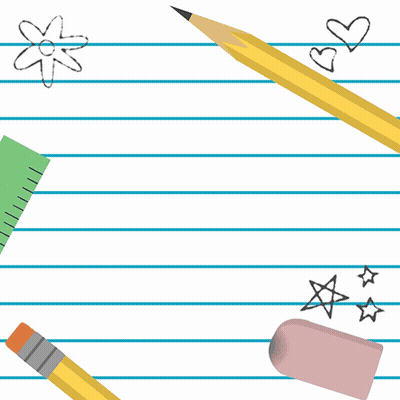 Happy World Teacher's Day Card With Pencils And Erasers GIF